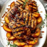Saucy Grilled Peach Chicken Plate