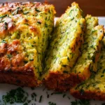 Delicious Savory and Cheesey Zucchini Bread Slice