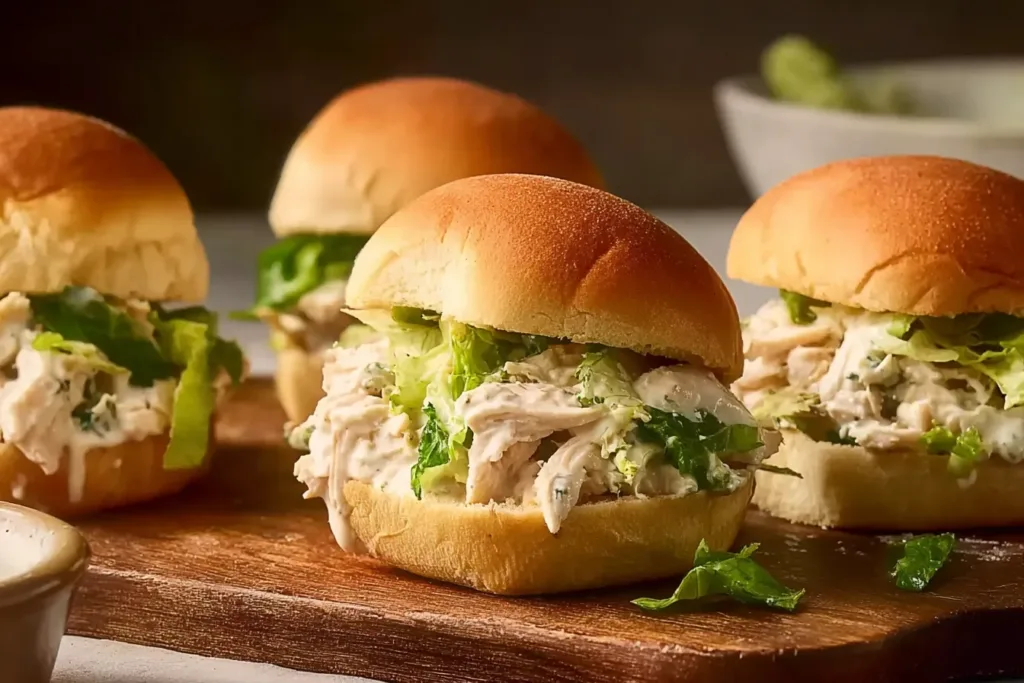 Delicious Slow Cooker Chicken Caesar Sandwiches Ready to Serve