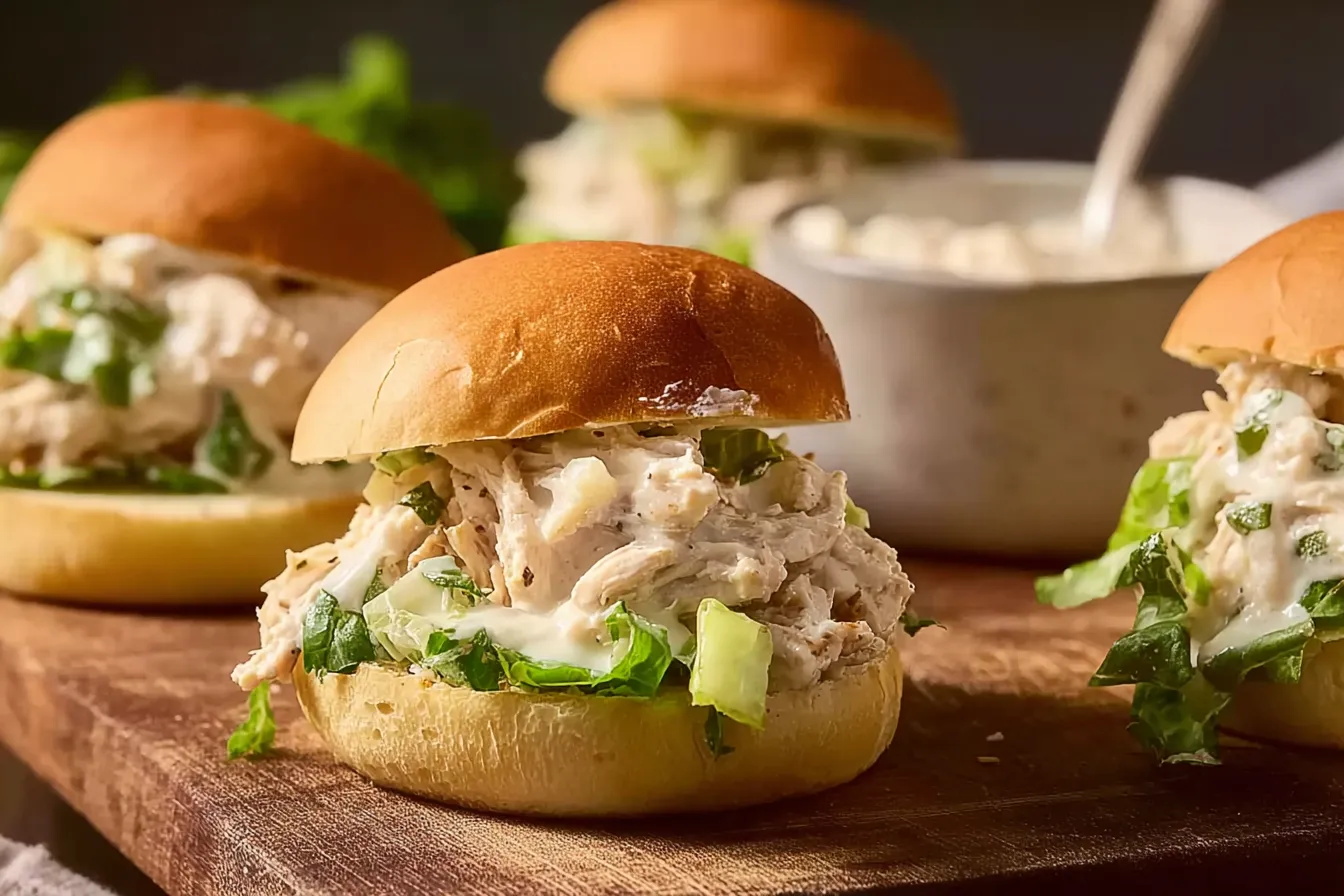 Slow Cooker Chicken Caesar Sandwiches 