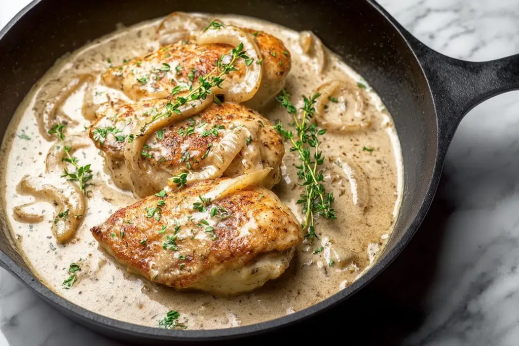 Sour Cream and Onion Chicken on Plate