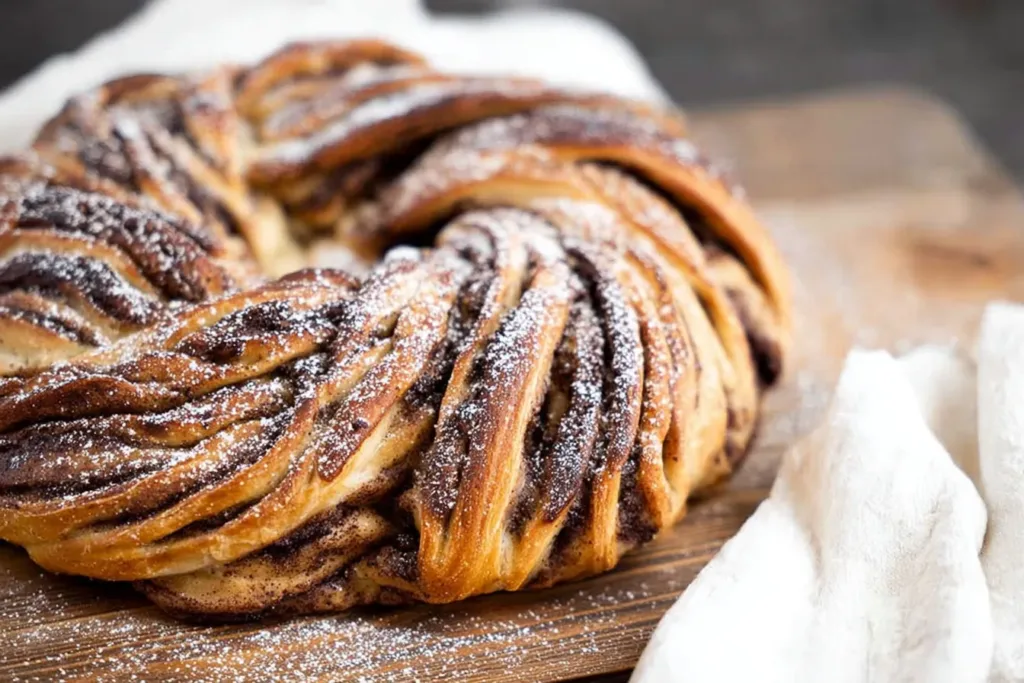Freshly Baked Sourdough Cinnamon Roll Twist Bread