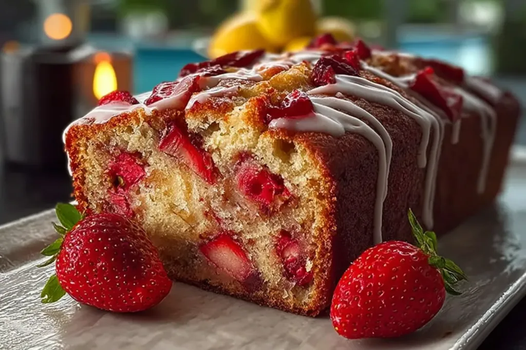 Freshly Baked Strawberry Banana Bread