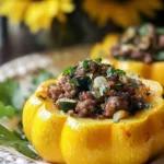 Stuffed Patty Pan Squash Ready to Serve