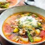 Summer Chicken Vegetable Soup in a Bowl