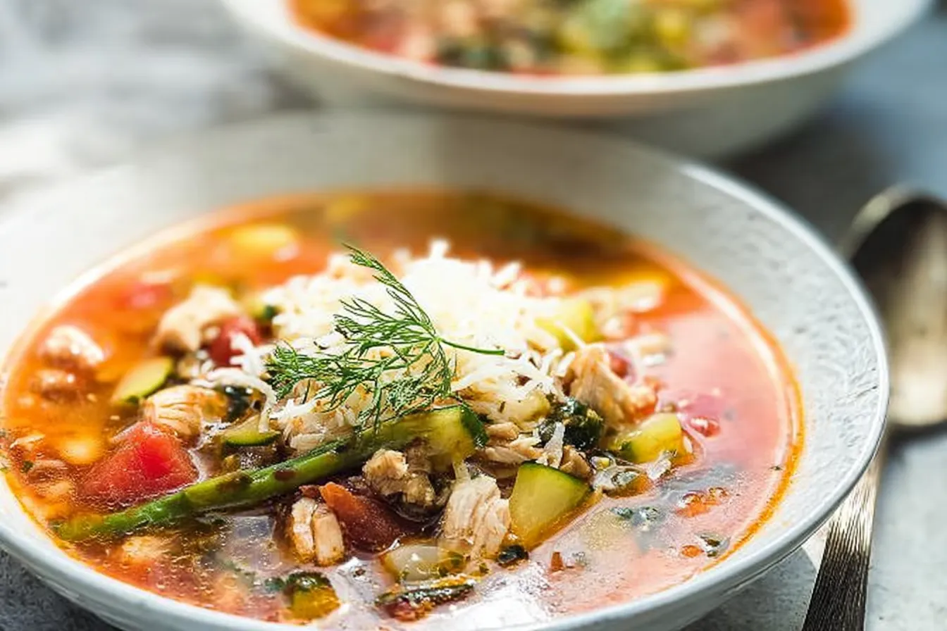 Summer Chicken Vegetable Soup 