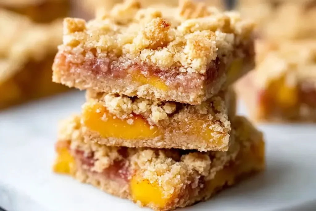 Summer Nectarine Crumble Bars Ready to Serve