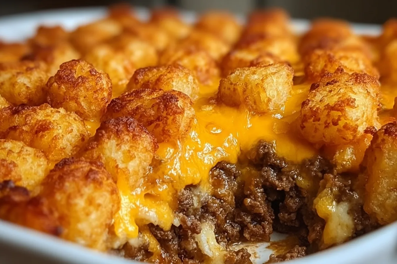 Tater Tot Casserole with Ground Beef 