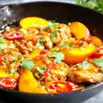 Thai Peach Chicken - Easy Skillet Chicken Recipe You’ll Love 5 Thai Peach Chicken Skillet in Delicious Sauce