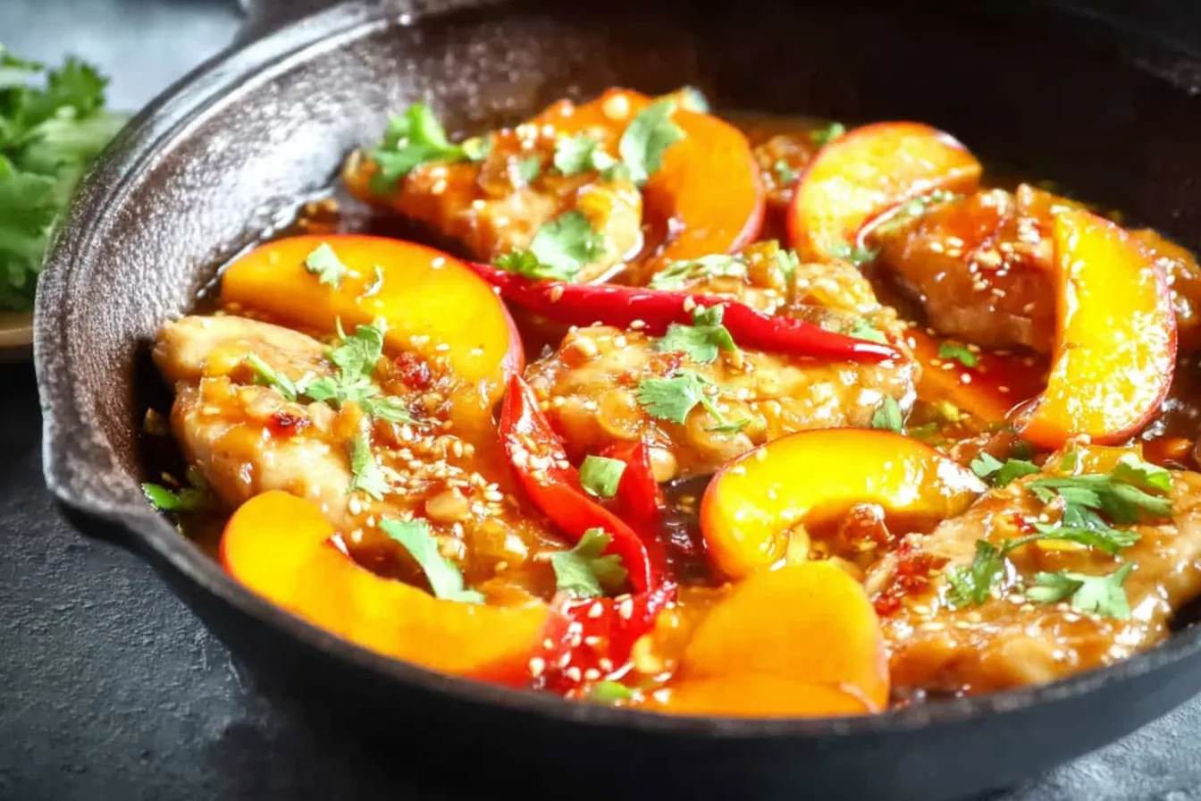 Thai Peach Chicken - Easy Skillet Chicken Recipe You’ll Love 4 Thai Peach Chicken - Easy Skillet Chicken Recipe