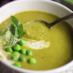 Velvety Green Vegetable Soup in a Bow
