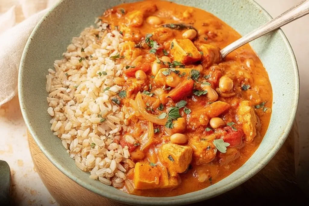 West African Peanut Stew in a Bowl
