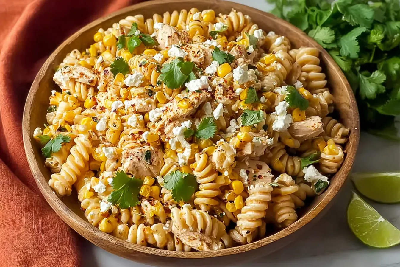 Zesty Mexican Street Corn Chicken Pasta Salad