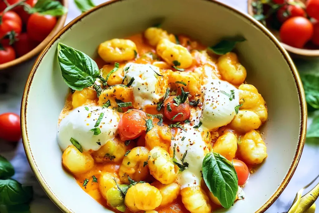 30 Minute Creamy Tomato Gnocchi with Burrata - Ready to Serve