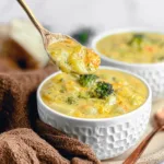 Delicious Broccoli Potato Cheese Soup in a Bowl