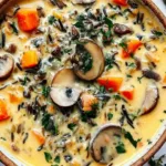 Cozy Autumn Wild Rice Soup in a Bowl