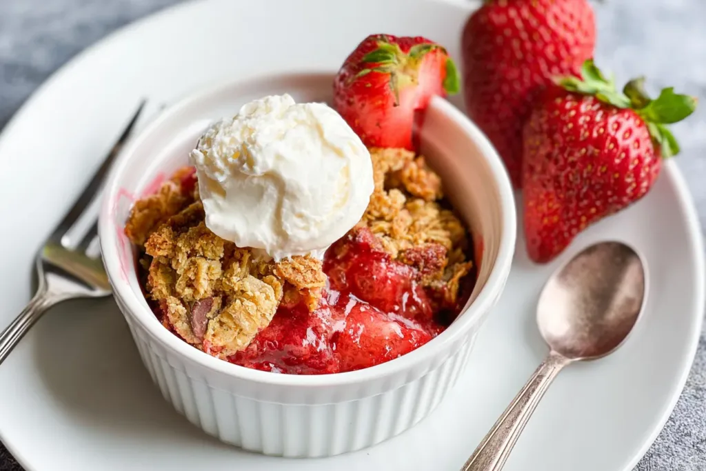 Air Fryer Strawberry Crisp Ready to Enjoy