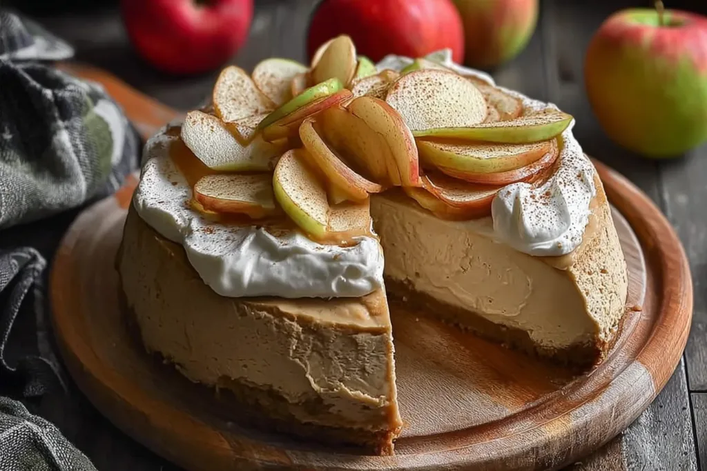 Delicious Apple Cider Cheesecake Ready to Serve