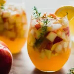 Apple Cider Sangria with Prosecco in Glasses