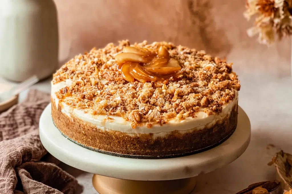 Apple Crumble Cheesecake: A Visual Treat