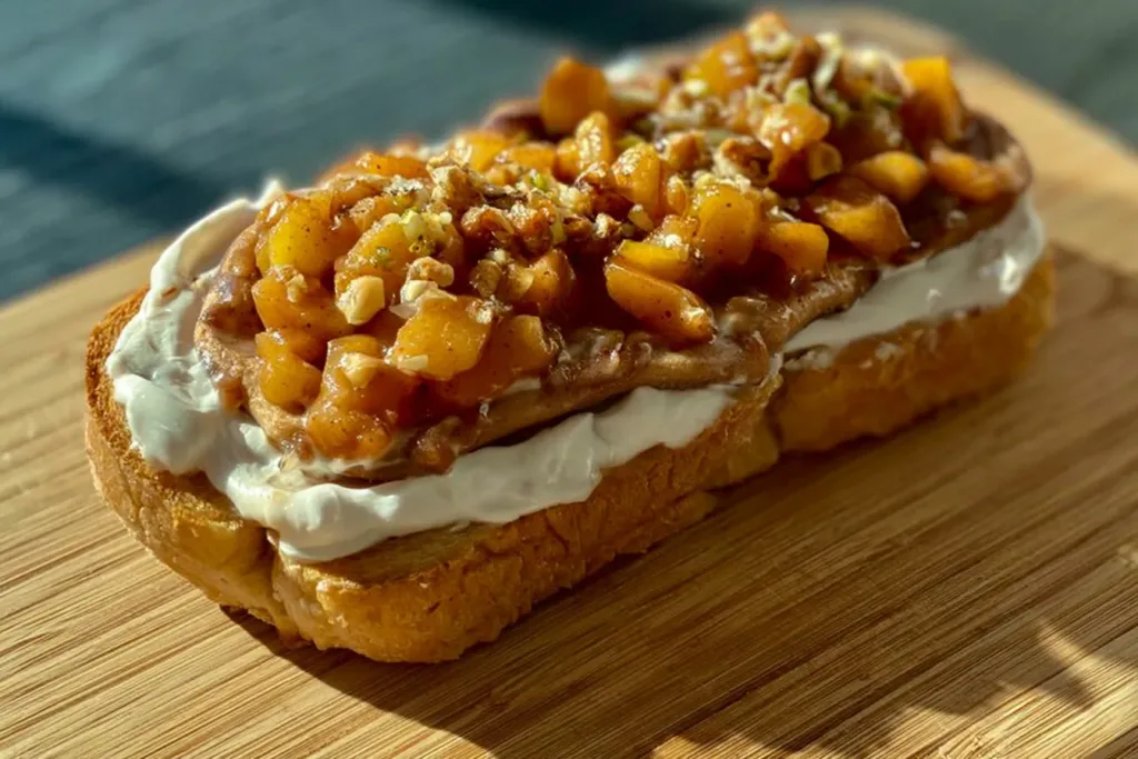 Delicious Apple Pie Toast Slices Ready to Serve
