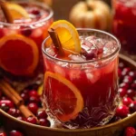 Autumn Punch in a Glass with Seasonal Garnishes