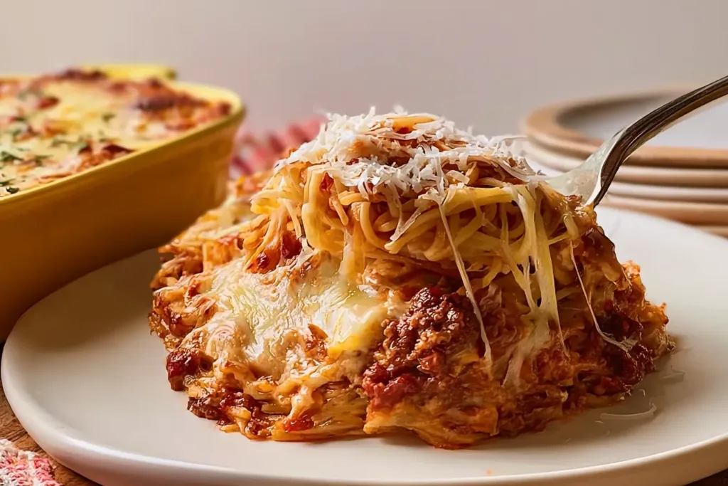 Delicious Baked Spaghetti Fresh Out of the Oven