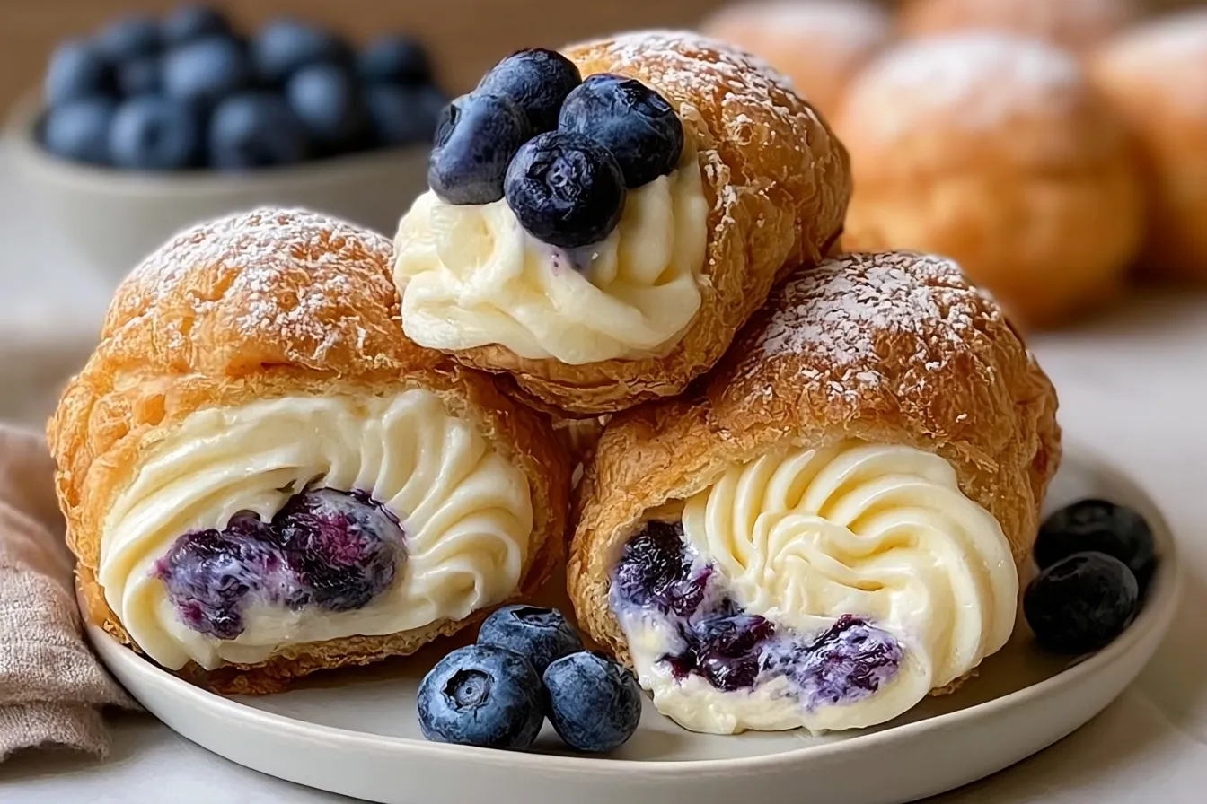 Blueberry Cheesecake Puff Bombs: Creamy, Crispy Bliss! 4 Blueberry Cheesecake Puff Bombs: Creamy, Crispy Bliss!