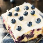 Blueberry Zucchini Cake with Lemon Buttercream Slices