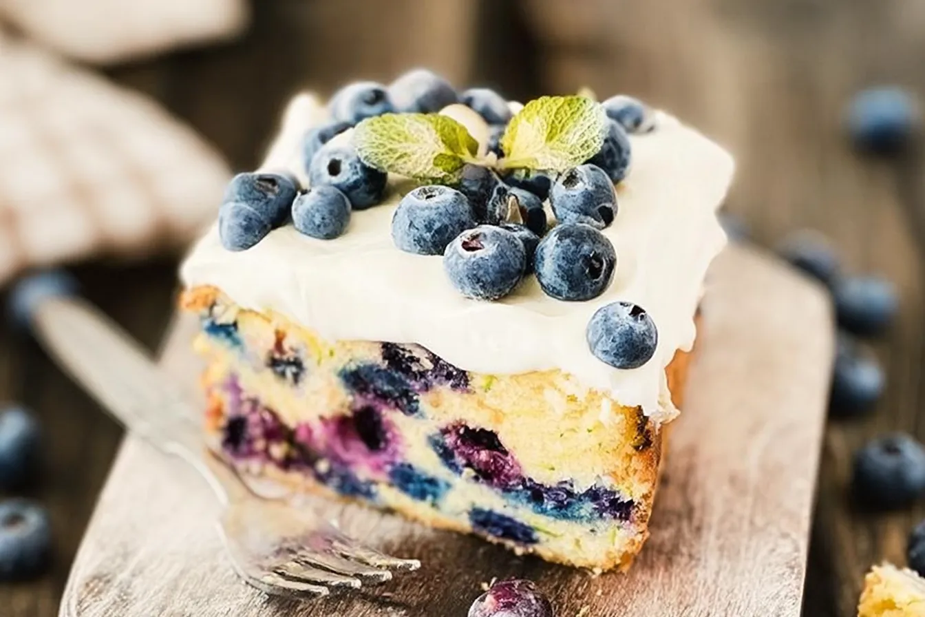 Blueberry Zucchini Cake with Lemon Buttercream