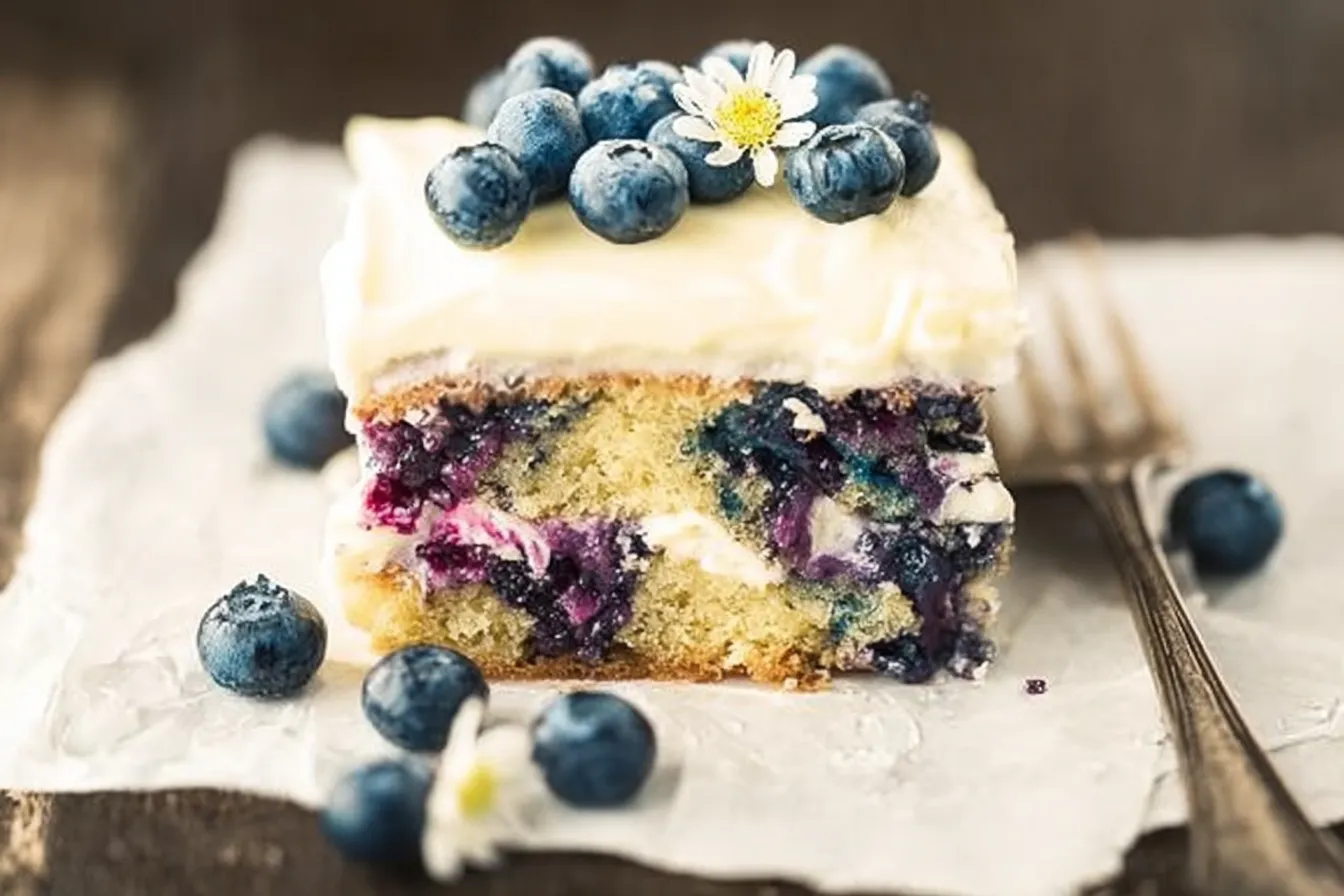 Blueberry Zucchini Cake with Lemon Buttercream 