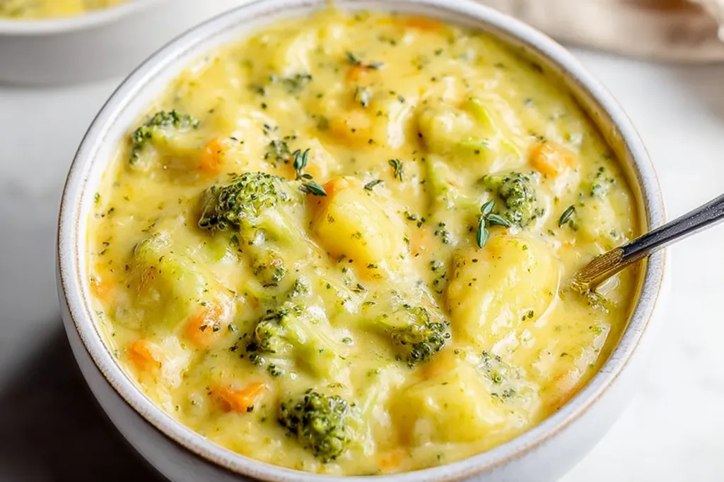 Bowl of Broccoli Potato Cheese Soup