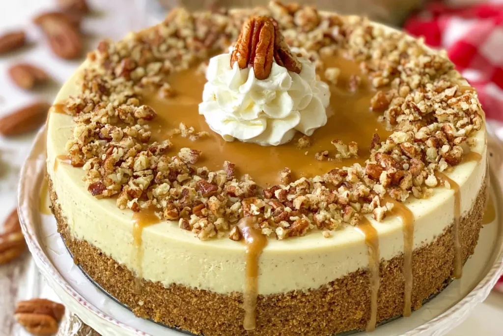 Browned Butter Pecan Cheesecake That Will Elevate Your Dessert 3 Browned Butter Pecan Cheesecake Slice