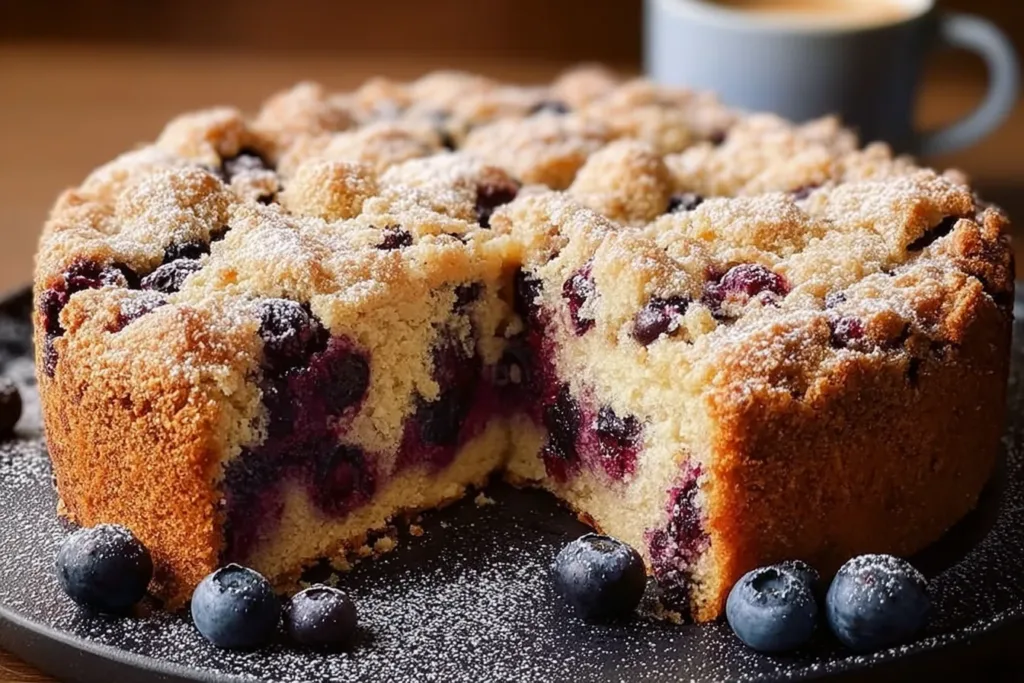Buttery Huckleberry Coffee Cake Freshly Baked