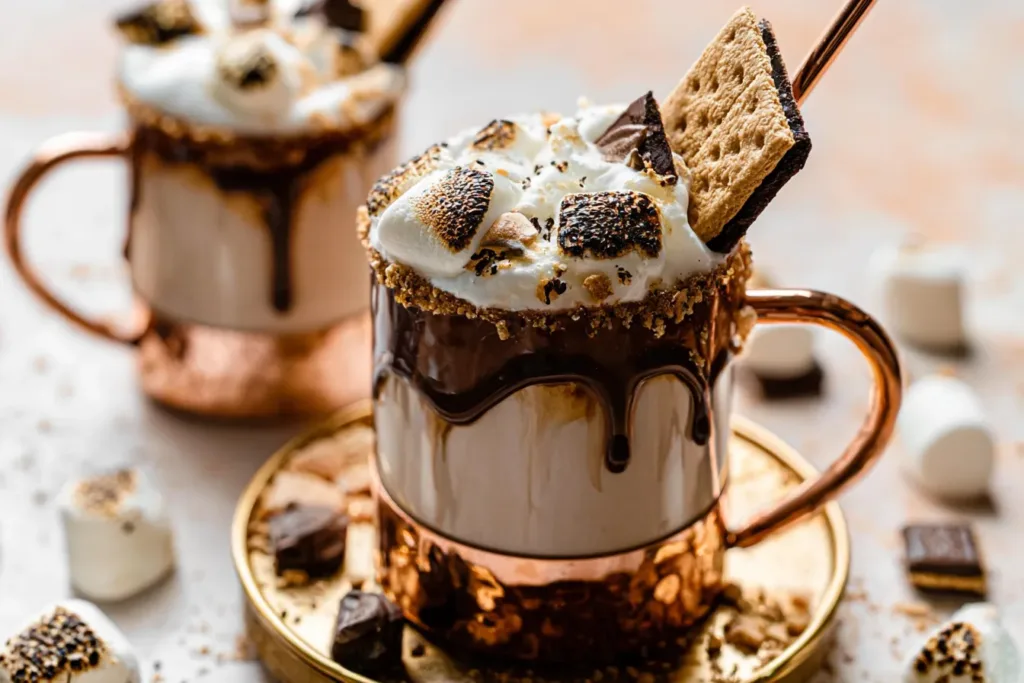 Cozy S’mores Cocktail in a Festive Glass