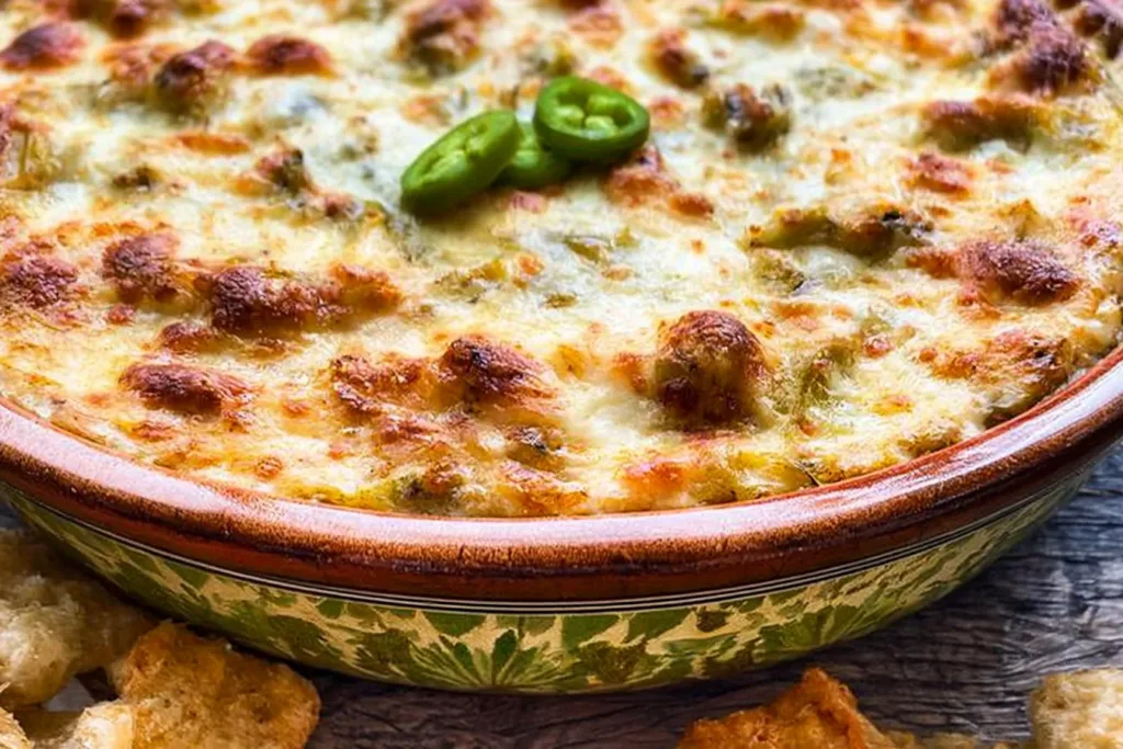 Cheesy Hatch Green Chile Dip in a Bowl