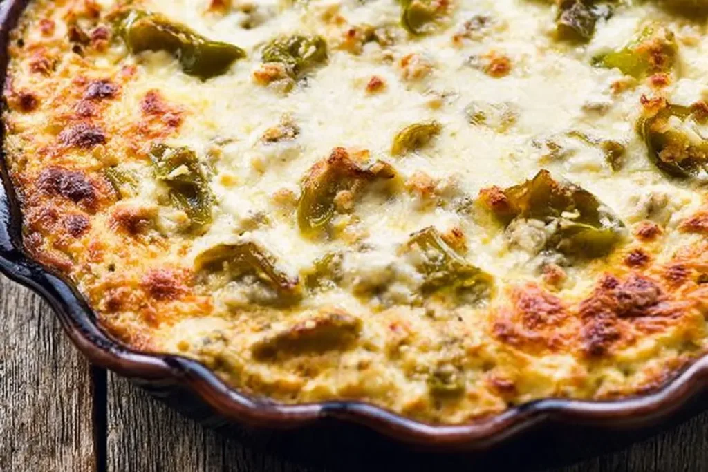 Cheesy Hatch Green Chile Dip in a Serving Bowl