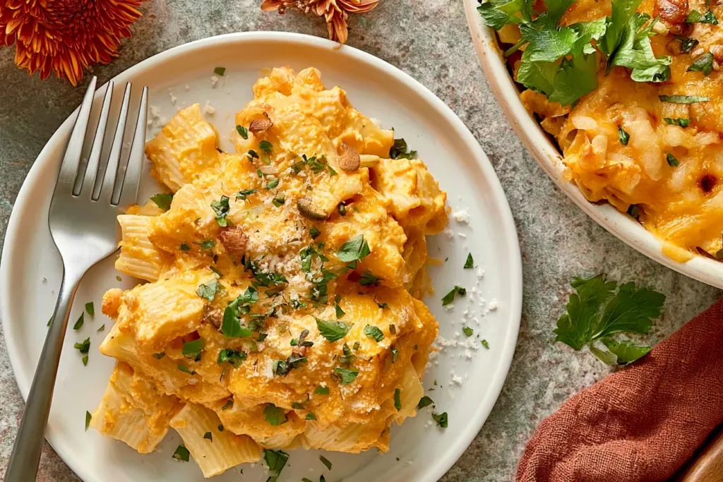 Cheesy Pumpkin Ricotta Pasta Bake Fresh Out of the Oven