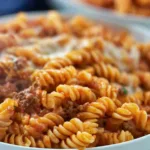 Cheesy Taco Pasta in a Rustic Bowl