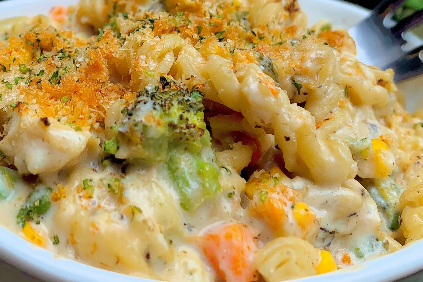 Chicken and Pasta Casserole with Mixed Vegetables