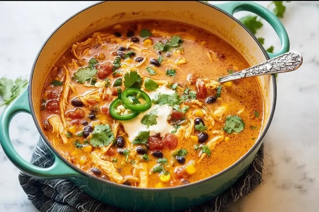 Delicious Chicken Enchilada Soup in a Bowl
