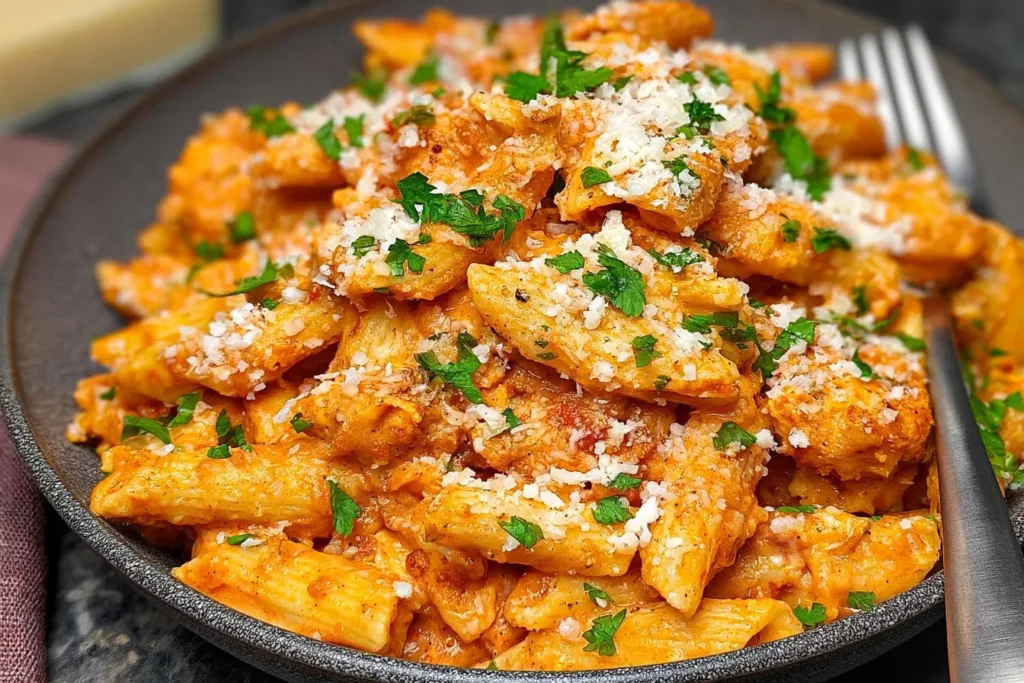 Delicious Chicken Parmesan Pasta Plate