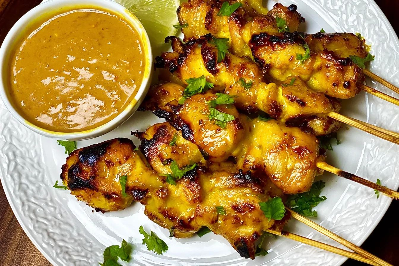 Chicken Satay with Peanut Sauce 