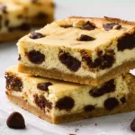 Decadent Chocolate Chip Cheesecake Bars Freshly Baked