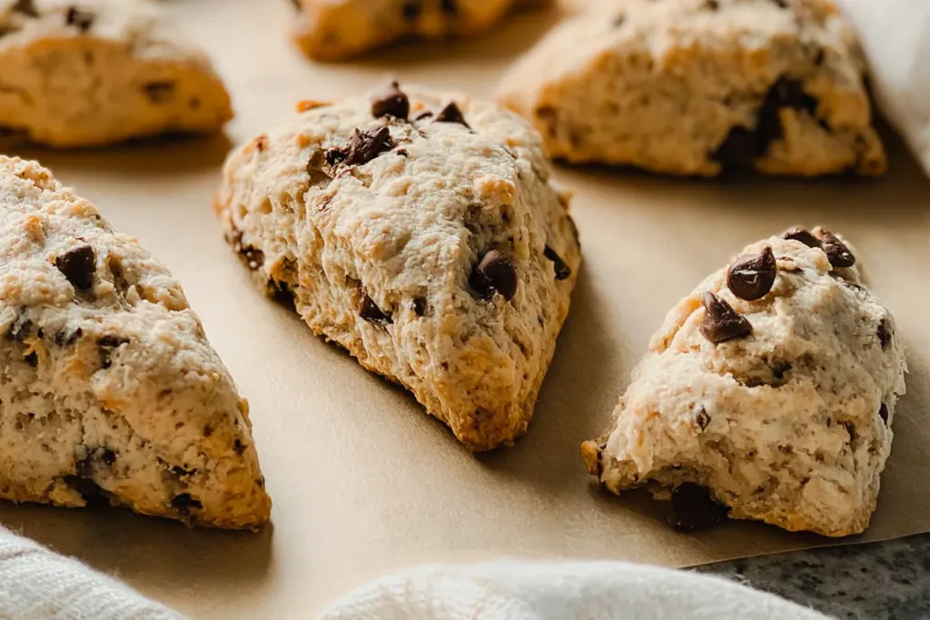 Chocolate Chip Sourdough Scones Fresh Out of the Oven