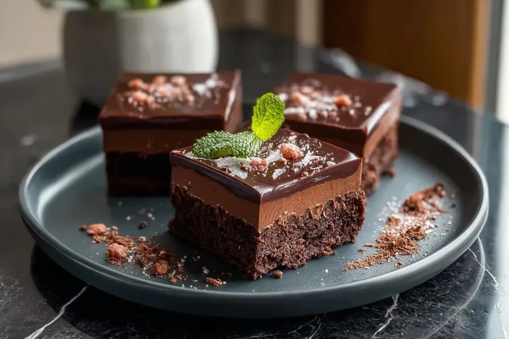 Decadent Chocolate Mousse Brownies Close-up