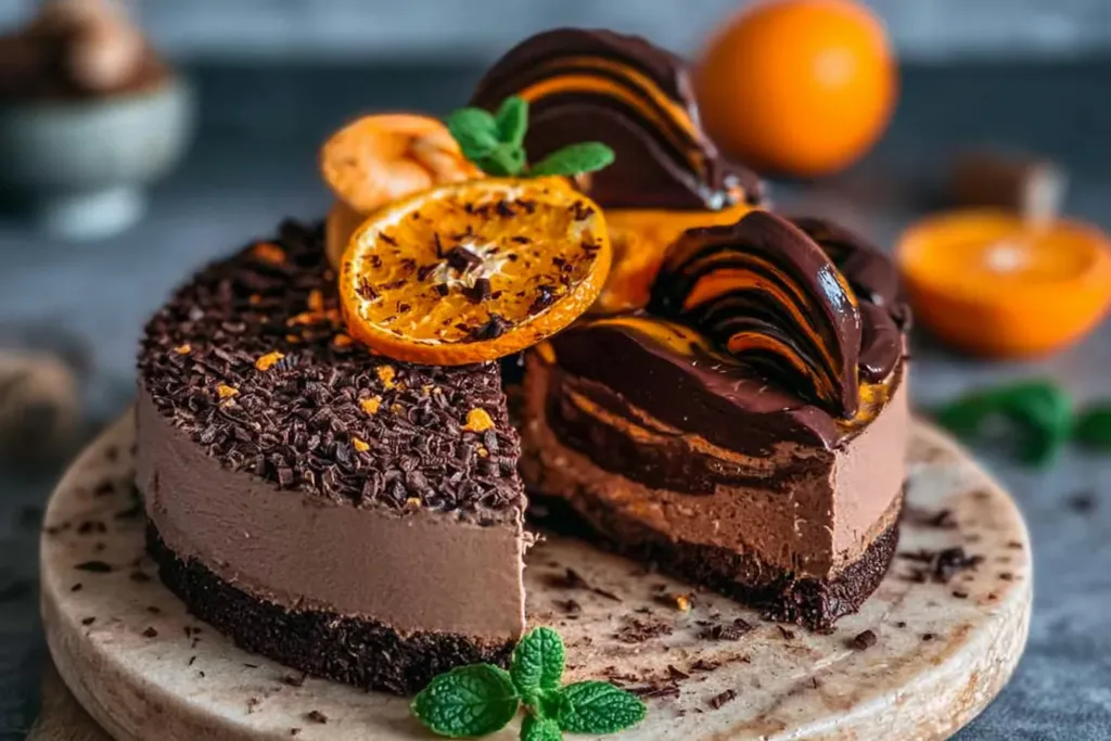 Decadent Chocolate Orange Cheesecake Slice