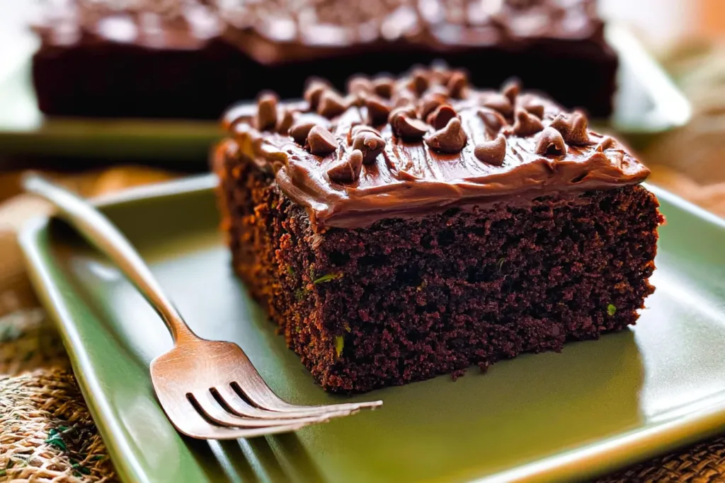 Decadent Chocolate Zucchini Cake Slices