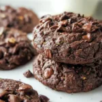 Decadent Chocolate Zucchini Cookies on a Plate