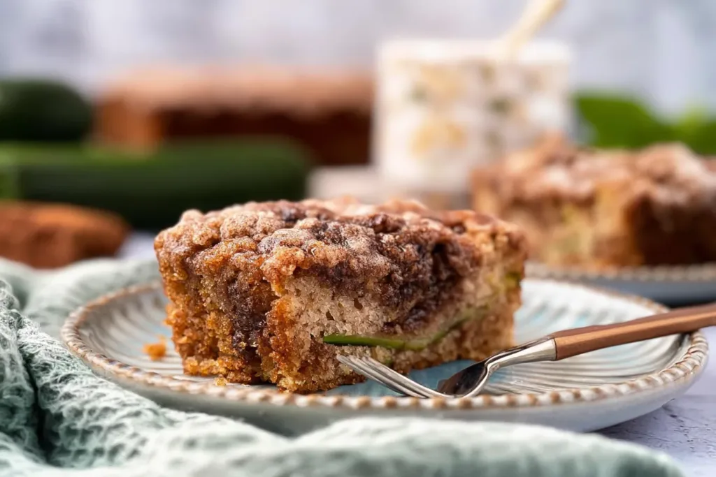 Delicious Slice of Cinnamon Zucchini Coffee Cake